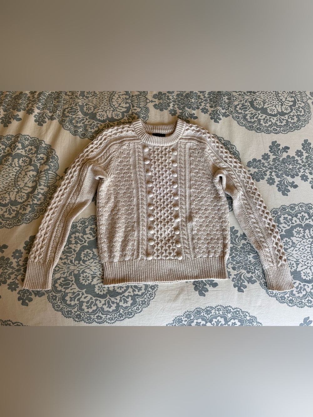J.CREW Women’s Crewneck Cable Knit Sweater